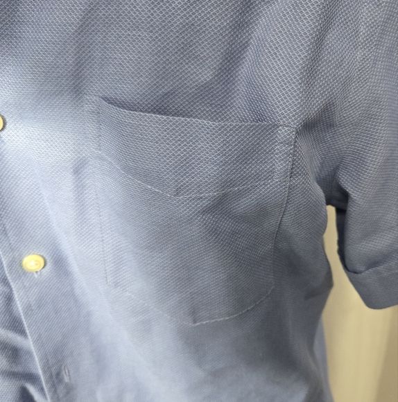 Banana Non-iron Tailored Slim Fit  Button Up Shirt Blue Sz Medium - Picture 4 of 10